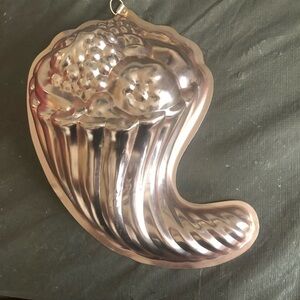 Vintage copper coloured  Cornucopia jello mold- shabby chic decor- collectible